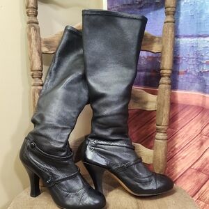 7 For All Mankind Black Heeled Cindy Boots